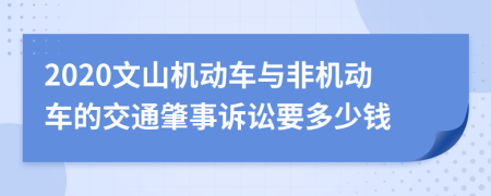 2020文山机动车与非机动车的交通肇事诉讼要多少钱