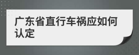 广东省直行车祸应如何认定