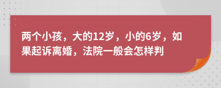 两个小孩，大的12岁，小的6岁，如果起诉离婚，法院一般会怎样判