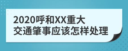 2020呼和XX重大交通肇事应该怎样处理