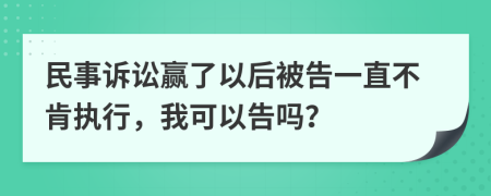 民事诉讼赢了以后被告一直不肯执行，我可以告吗？