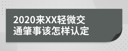 2020来XX轻微交通肇事该怎样认定