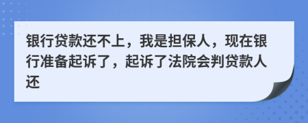 银行贷款还不上，我是担保人，现在银行准备起诉了，起诉了法院会判贷款人还