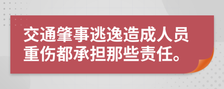 交通肇事逃逸造成人员重伤都承担那些责任。