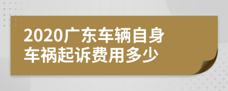 2020广东车辆自身车祸起诉费用多少