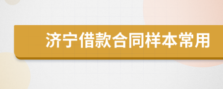 济宁借款合同样本常用