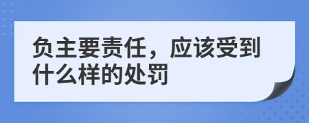 负主要责任，应该受到什么样的处罚