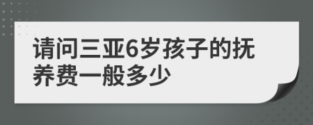 请问三亚6岁孩子的抚养费一般多少
