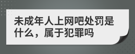 未成年人上网吧处罚是什么，属于犯罪吗