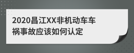 2020昌江XX非机动车车祸事故应该如何认定