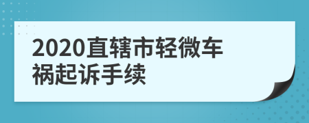 2020直辖市轻微车祸起诉手续