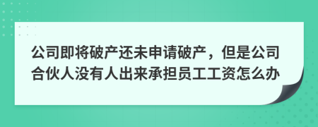 公司即将破产还未申请破产，但是公司合伙人没有人出来承担员工工资怎么办