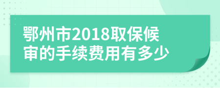 鄂州市2018取保候审的手续费用有多少