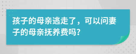 孩子的母亲逃走了，可以问妻子的母亲抚养费吗？