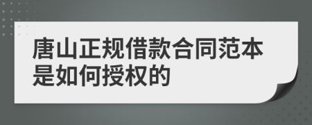 唐山正规借款合同范本是如何授权的