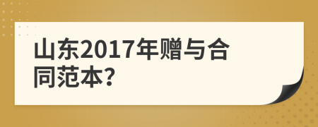 山东2017年赠与合同范本？