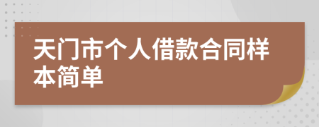 天门市个人借款合同样本简单