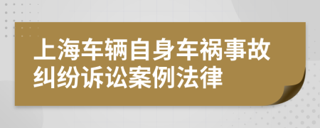 上海车辆自身车祸事故纠纷诉讼案例法律