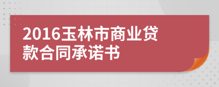 2016玉林市商业贷款合同承诺书