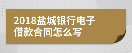 2018盐城银行电子借款合同怎么写