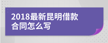 2018最新昆明借款合同怎么写