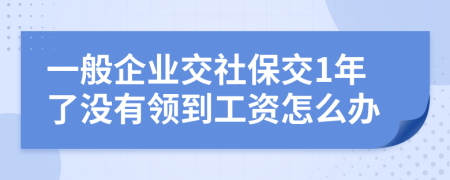 一般企业交社保交1年了没有领到工资怎么办