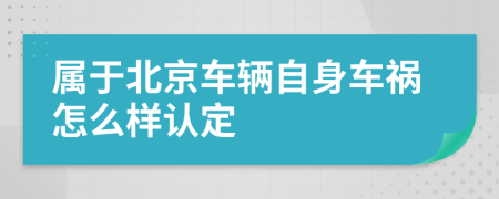 属于北京车辆自身车祸怎么样认定