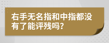 右手无名指和中指都没有了能评残吗？