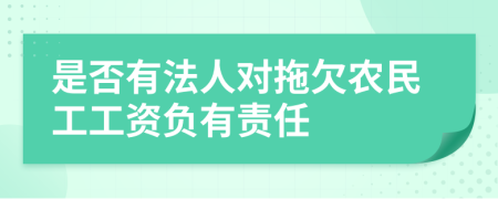 是否有法人对拖欠农民工工资负有责任