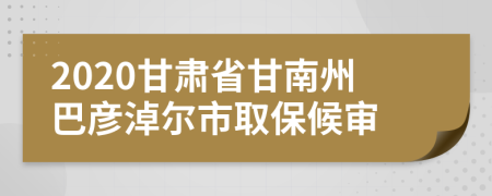 2020甘肃省甘南州巴彦淖尔市取保候审