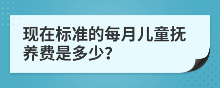 现在标准的每月儿童抚养费是多少？