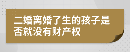 二婚离婚了生的孩子是否就没有财产权