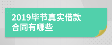 2019毕节真实借款合同有哪些