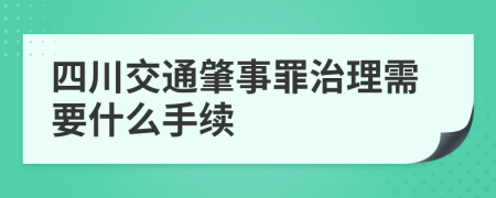 四川交通肇事罪治理需要什么手续