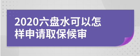 2020六盘水可以怎样申请取保候审