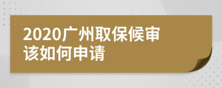 2020广州取保候审该如何申请