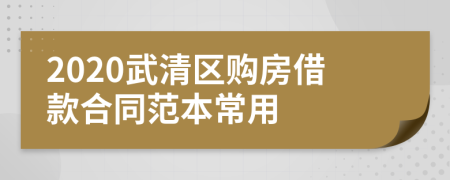 2020武清区购房借款合同范本常用