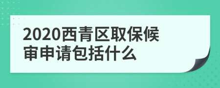 2020西青区取保候审申请包括什么