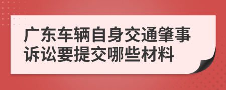 广东车辆自身交通肇事诉讼要提交哪些材料