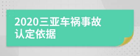 2020三亚车祸事故认定依据