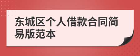 东城区个人借款合同简易版范本