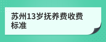 苏州13岁抚养费收费标准