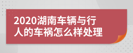 2020湖南车辆与行人的车祸怎么样处理