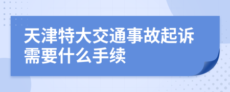 天津特大交通事故起诉需要什么手续