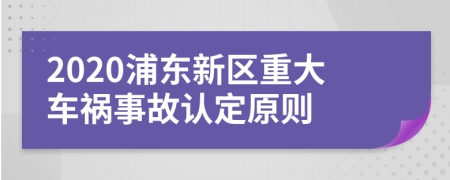 2020浦东新区重大车祸事故认定原则