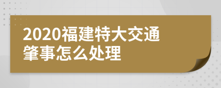 2020福建特大交通肇事怎么处理