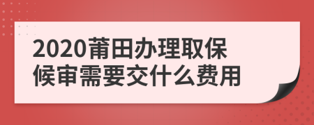 2020莆田办理取保候审需要交什么费用