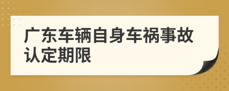 广东车辆自身车祸事故认定期限