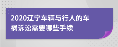 2020辽宁车辆与行人的车祸诉讼需要哪些手续