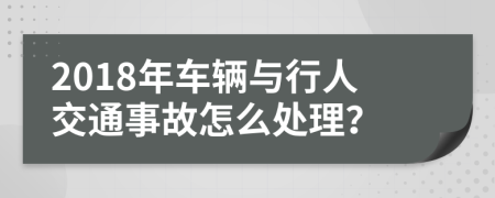 2018年车辆与行人交通事故怎么处理？